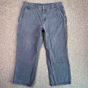 Duluth Trading Carpenter‎ Pants Mens 38x30 Navy Blue Cotton Utility Canvas Work